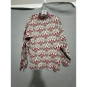 By Design Sweater Womens M Multicolor Mock Neck Floral Print Knit Top Pullover